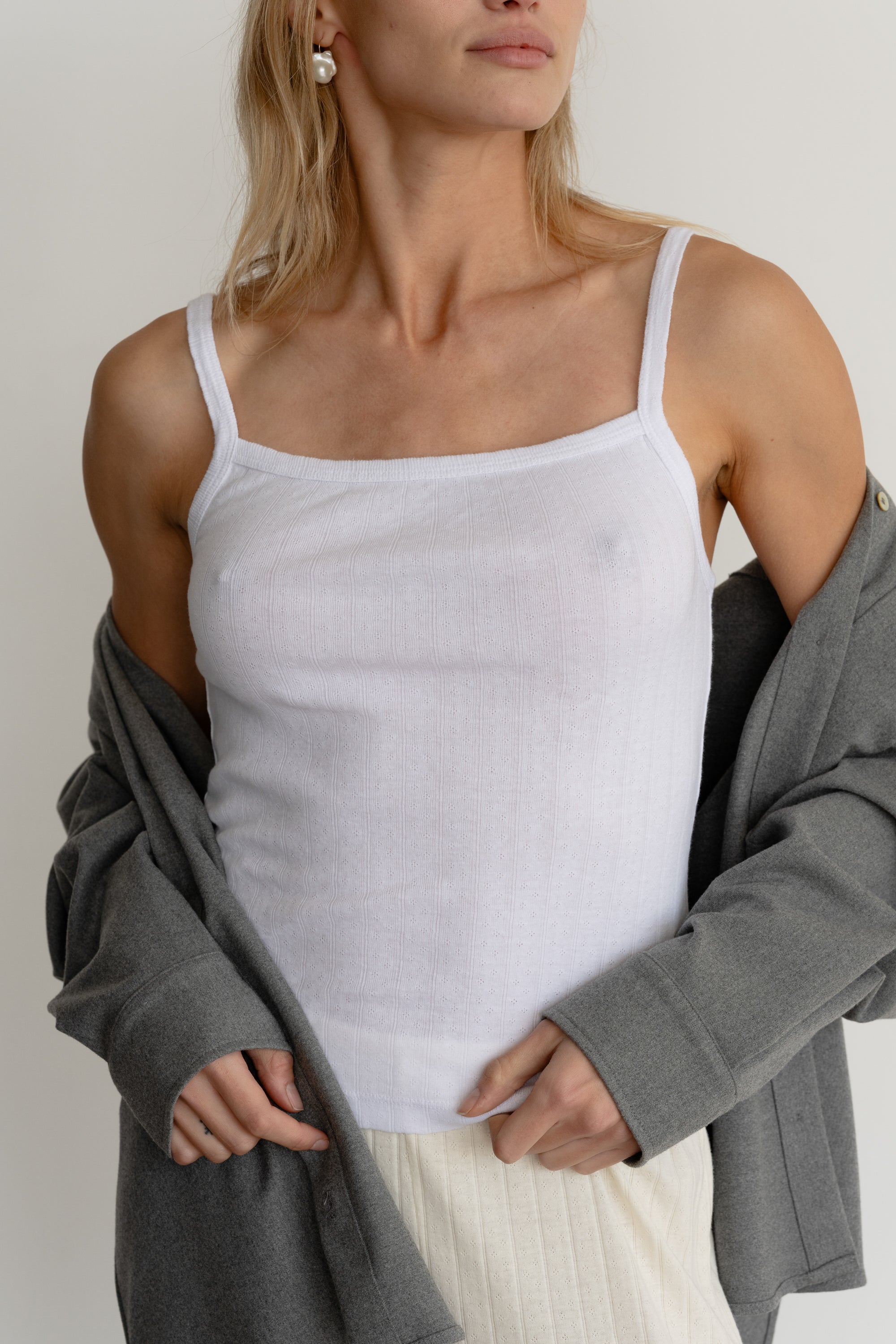 The Pointelle Square Neck Tank