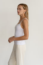 The Pointelle Square Neck Tank