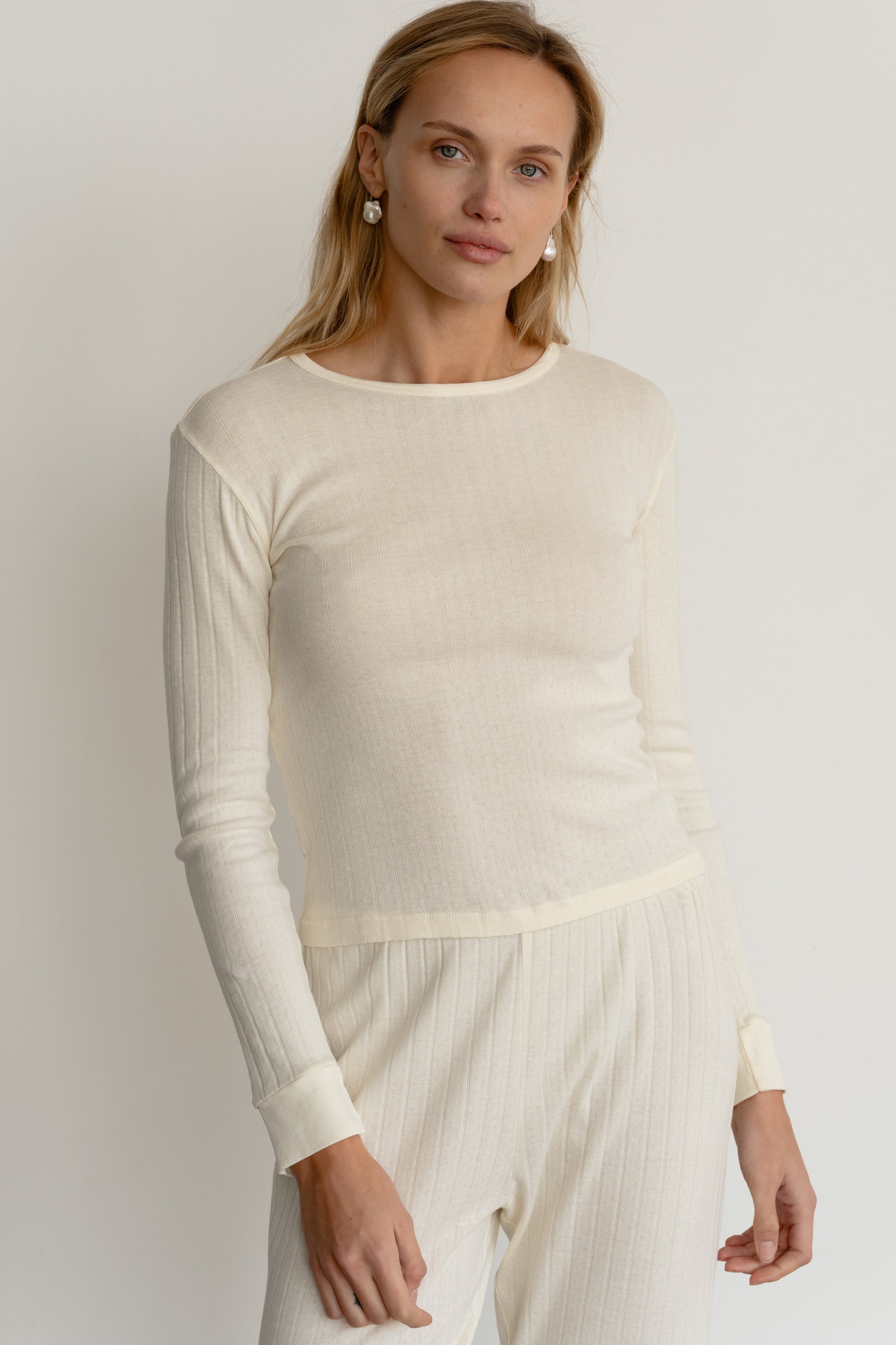 The Pointelle Long Sleeve Tee