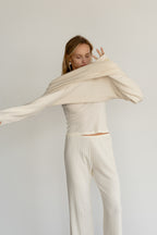 The Pointelle Simple Crop Pant