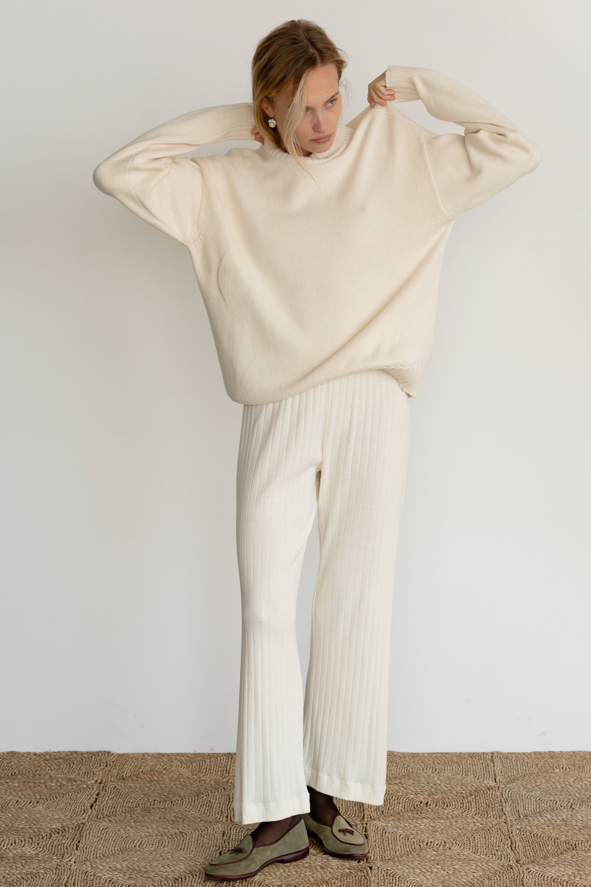 The Pointelle Simple Crop Pant