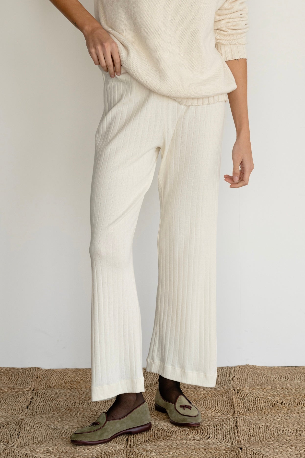 The Pointelle Simple Crop Pant
