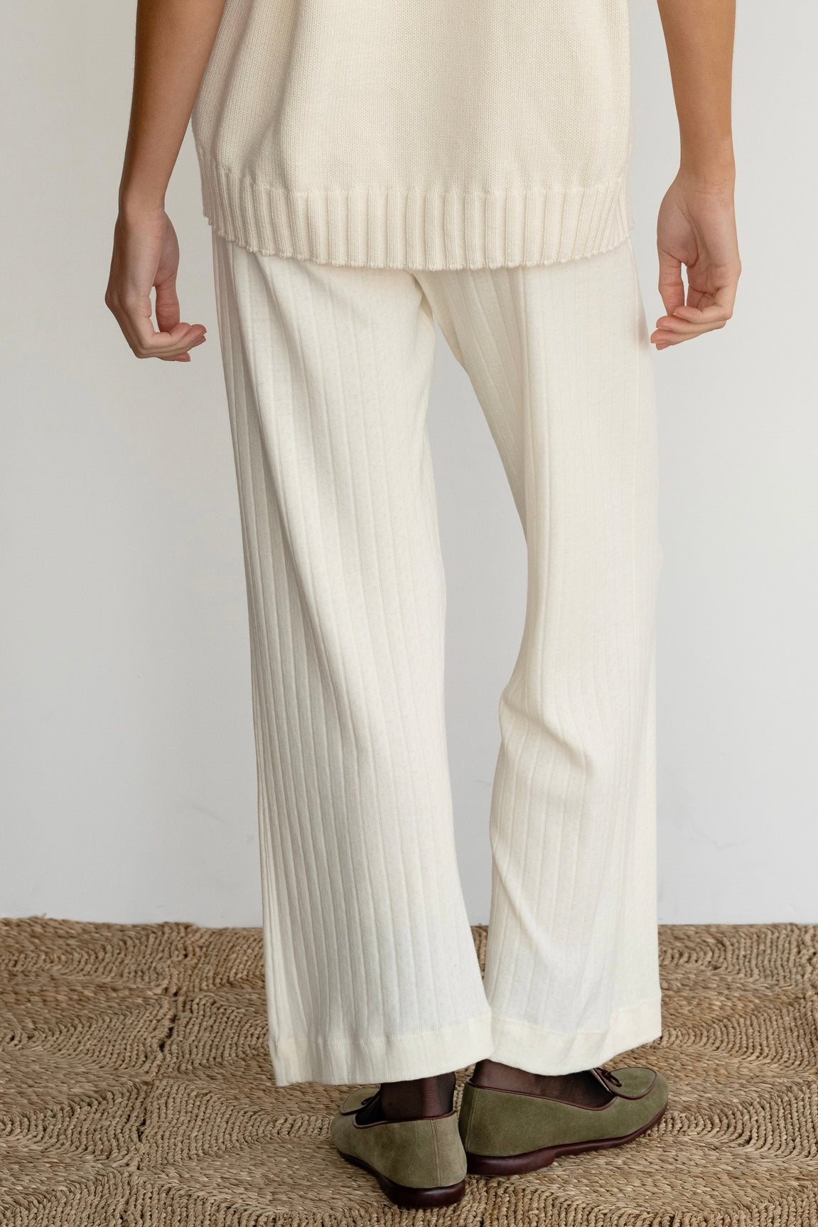 The Pointelle Simple Crop Pant