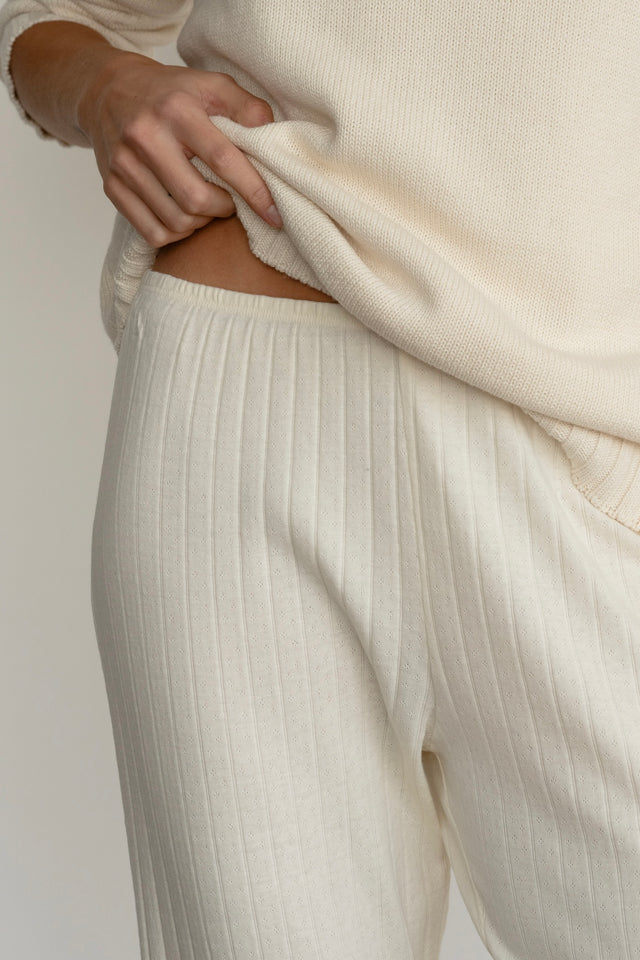 The Pointelle Simple Crop Pant