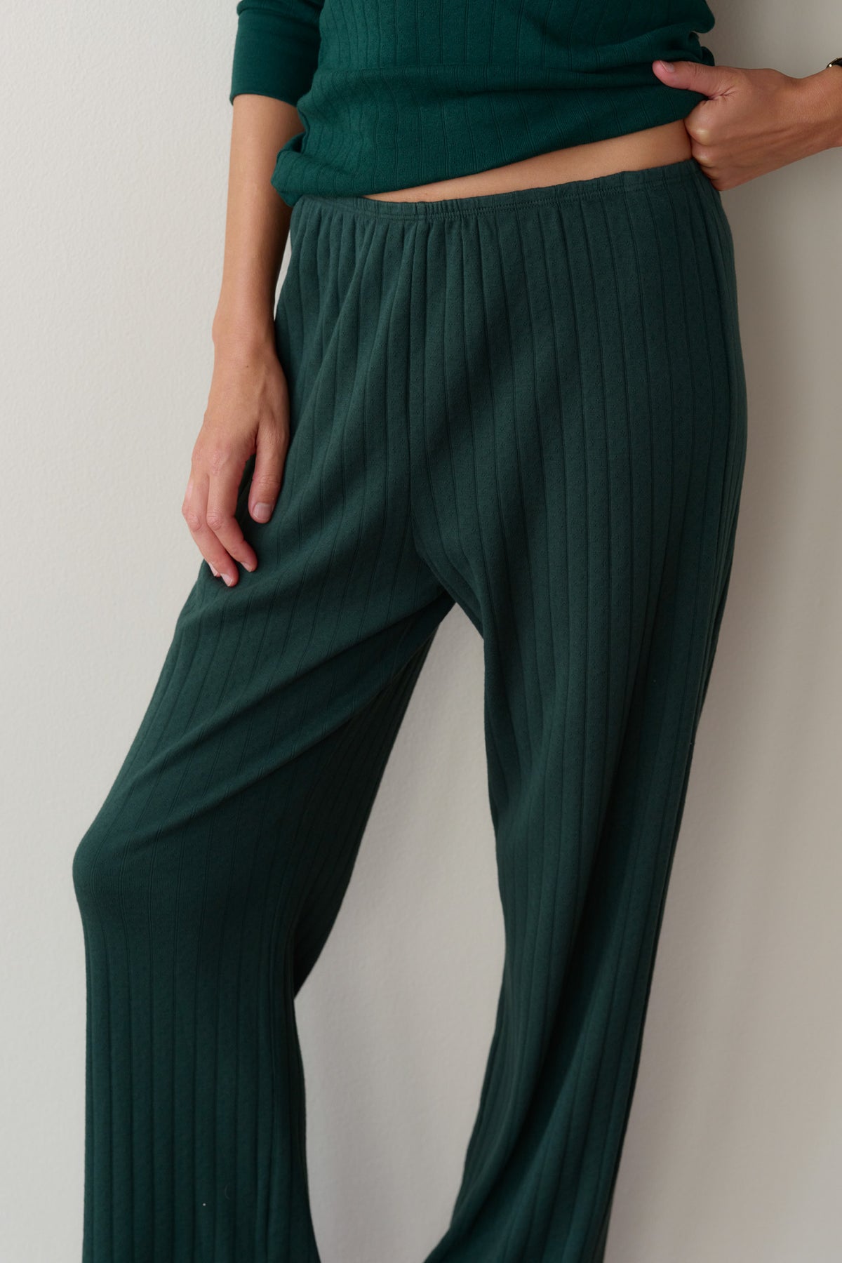 The Pointelle Simple Crop Pant