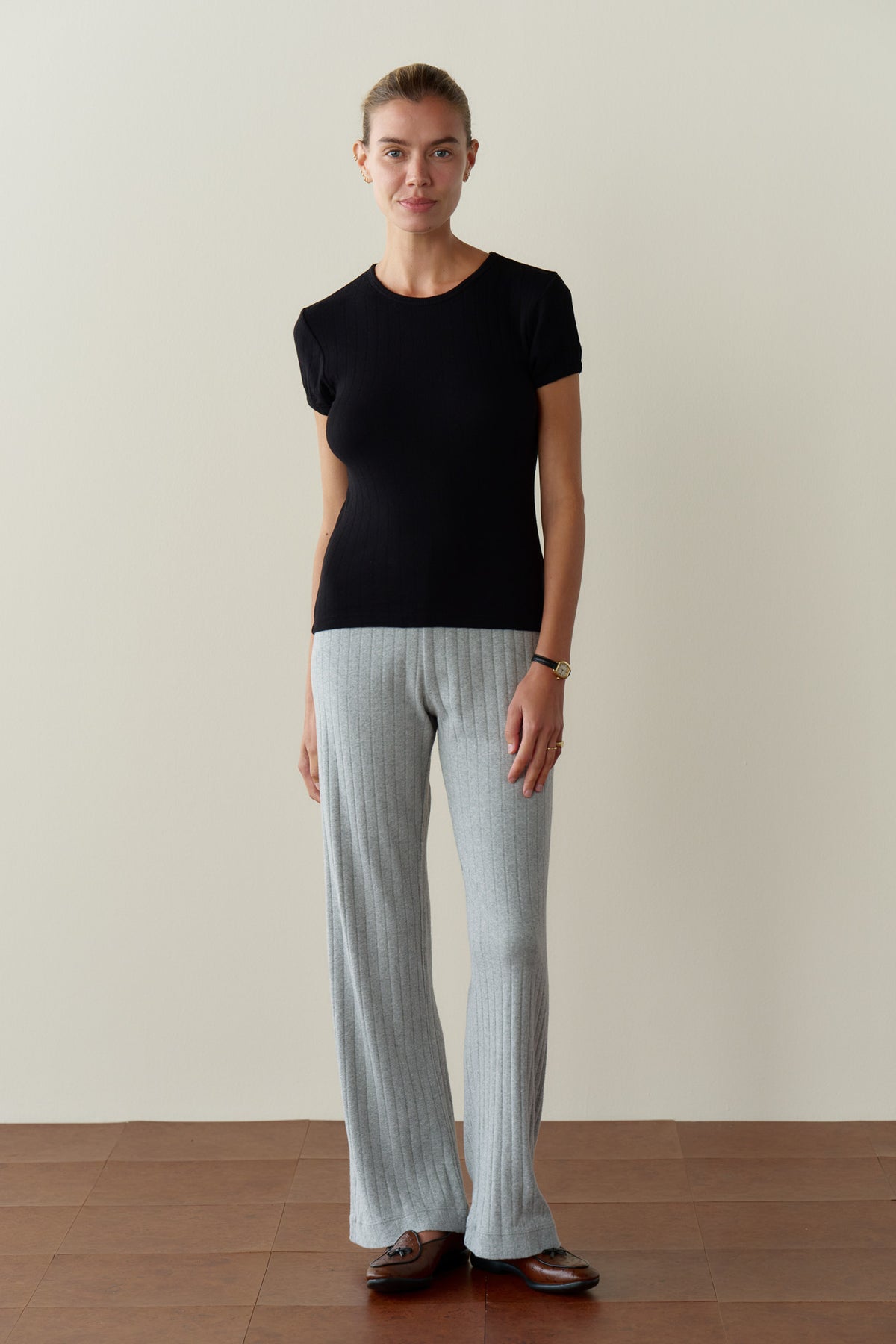 The Pointelle Simple Crop Pant