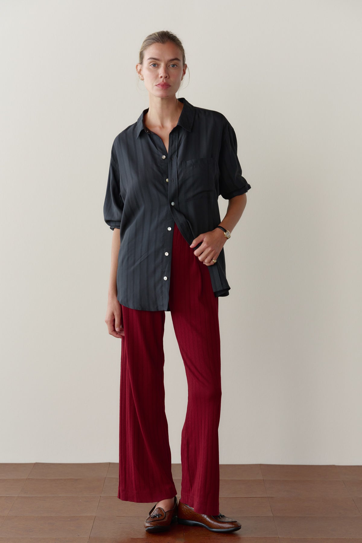The Pointelle Simple Crop Pant