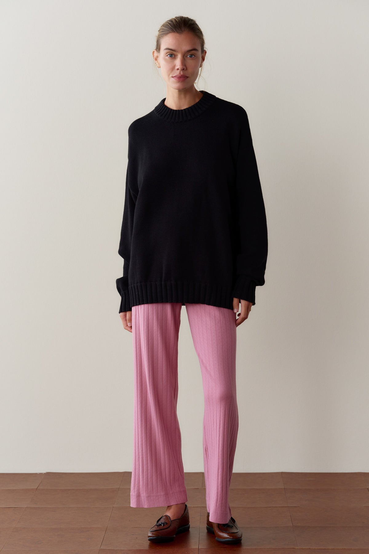 The Pointelle Simple Crop Pant