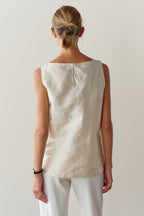 The Silk Taffeta Boatneck Shell