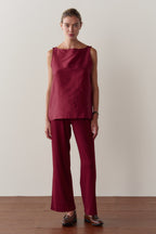 The Silk Taffeta Boatneck Shell