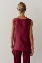 The Silk Taffeta Boatneck Shell