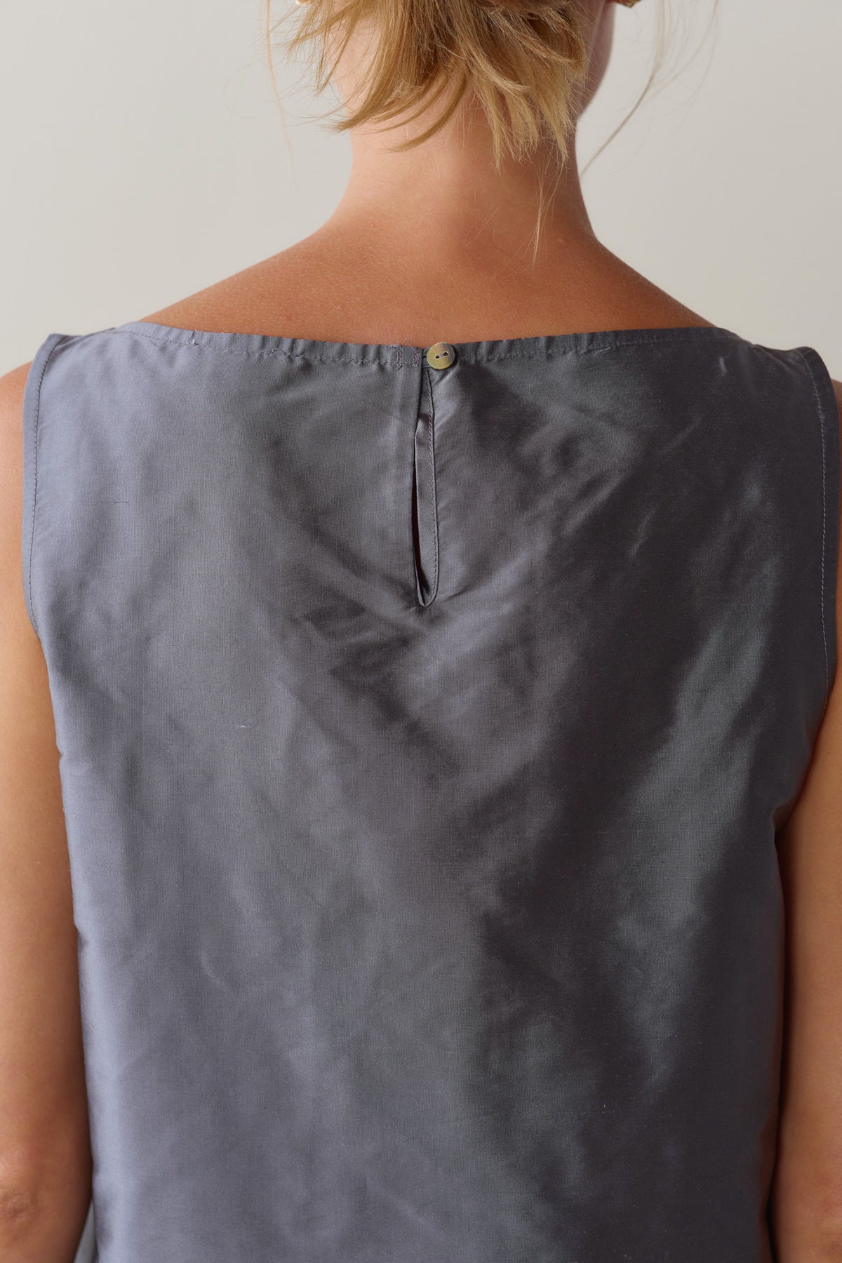 The Silk Taffeta Boatneck Shell