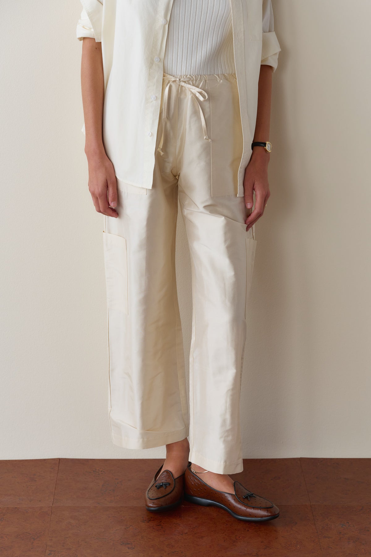 The Silk Taffeta Cargo Pant