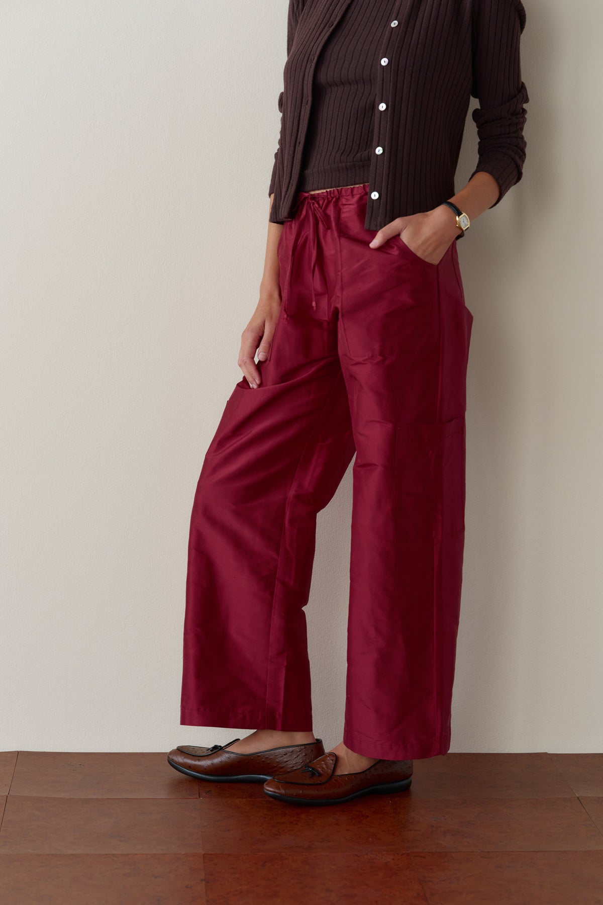 The Silk Taffeta Cargo Pant