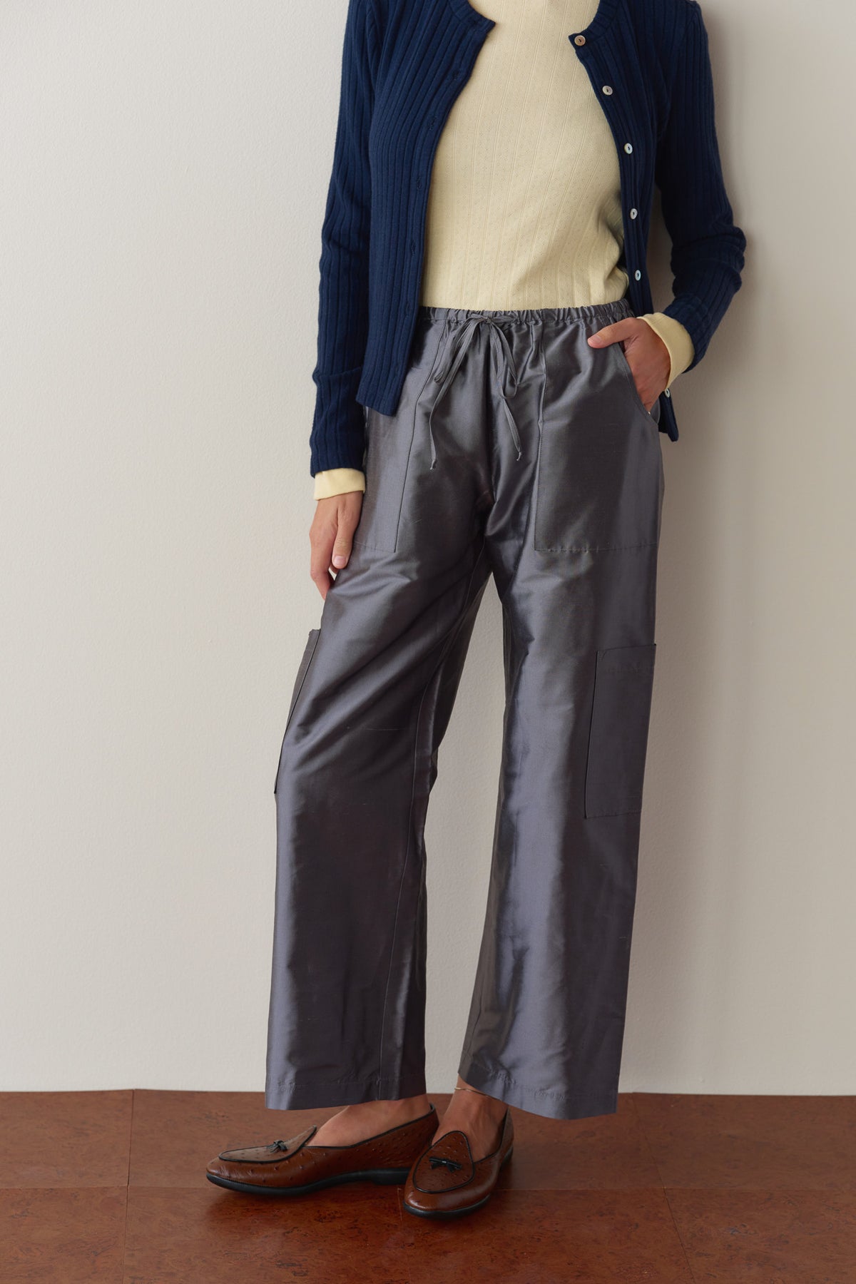 The Silk Taffeta Cargo Pant