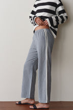 The Cotton Gingham Stripe Crop Pant