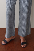 The Cotton Gingham Stripe Crop Pant