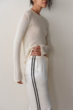 The Silk Stripe Crop Pant