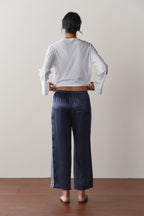 The Silk Stripe Crop Pant