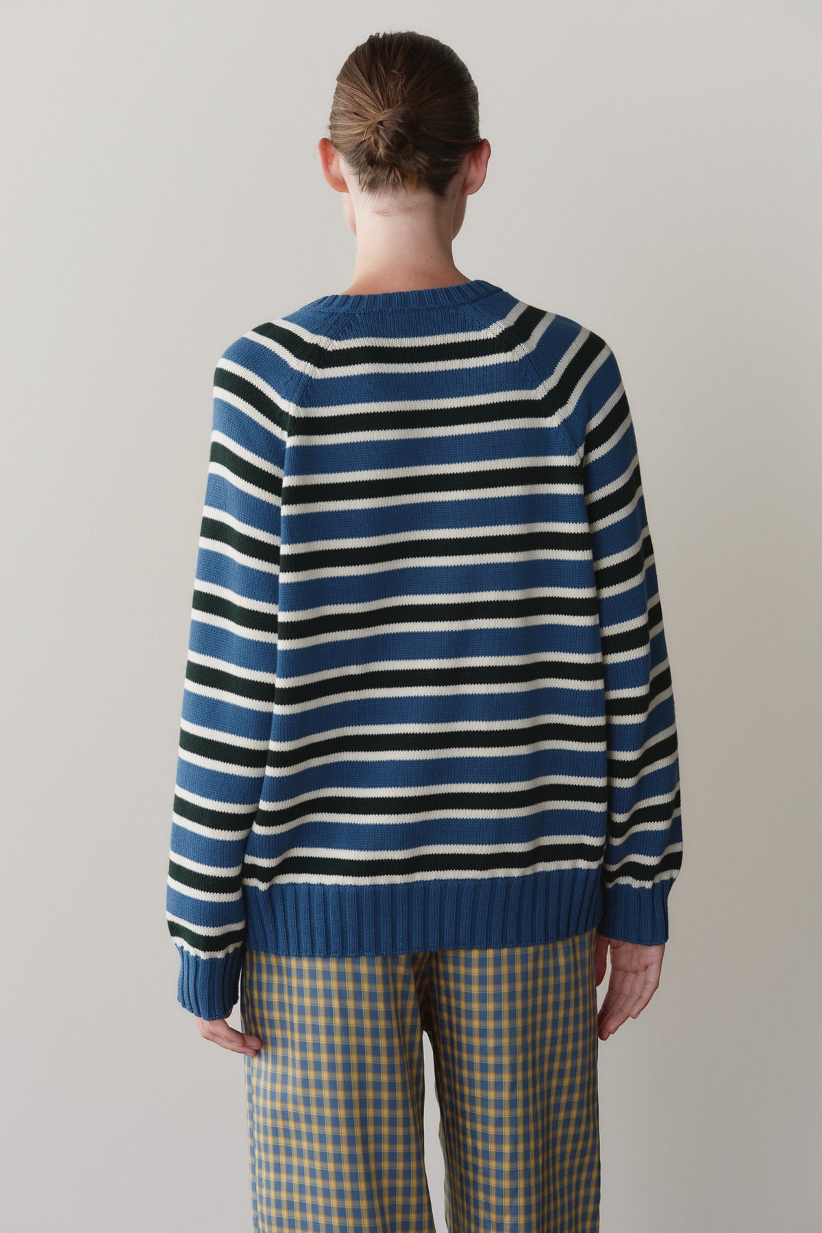 The Cotton Knit Stripe V-Neck Sweater