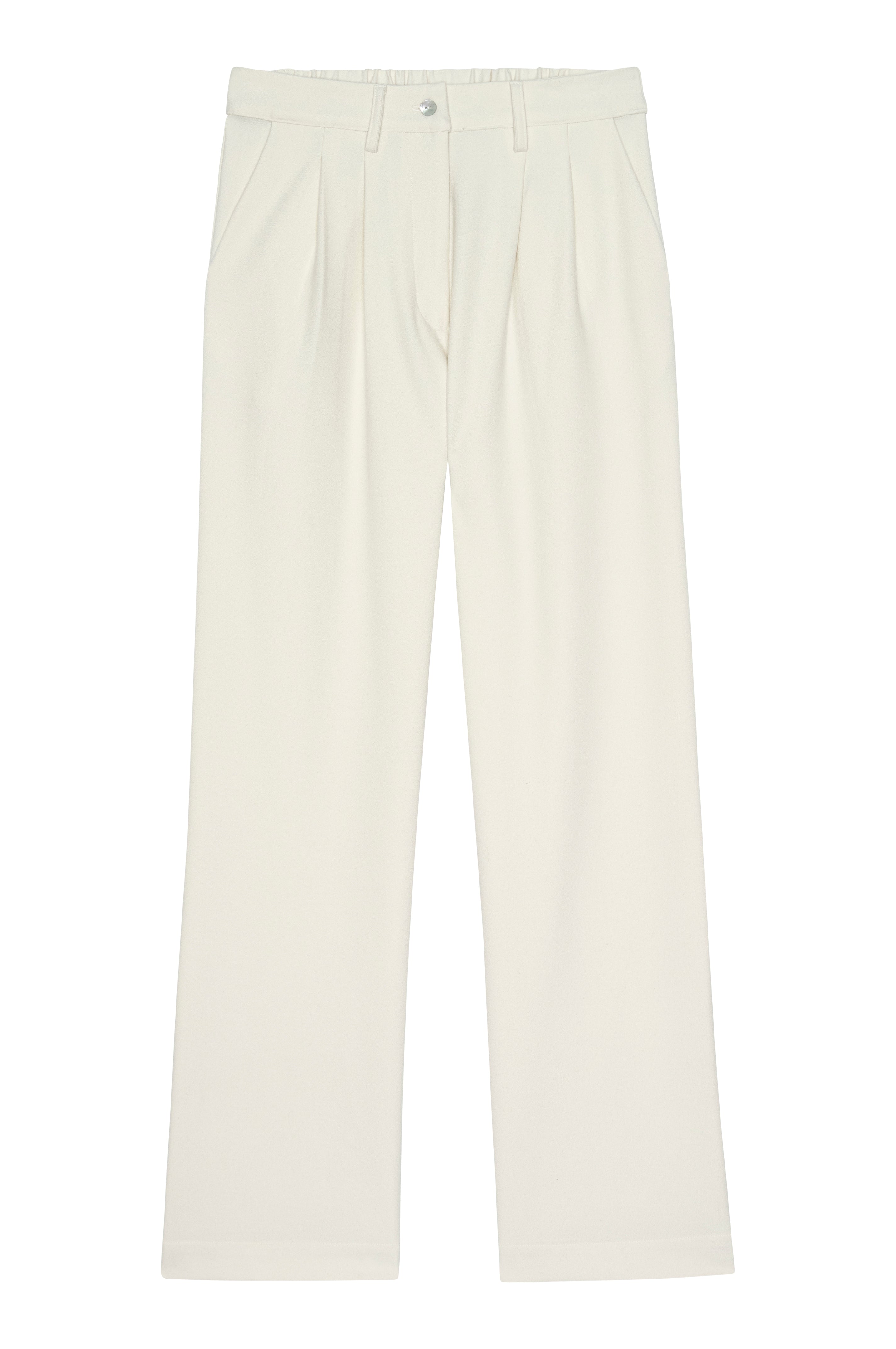 Creme pants on a white background