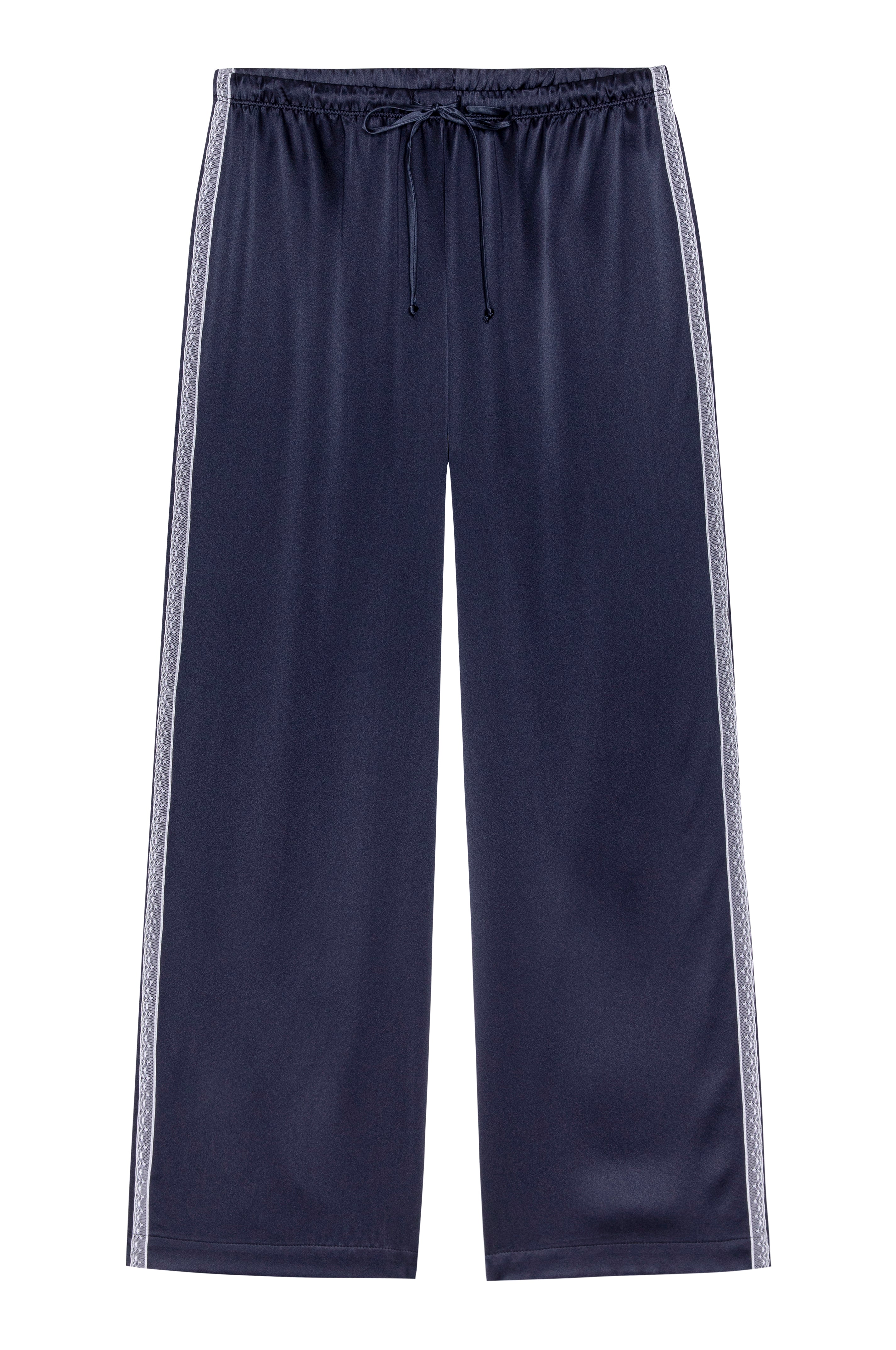 The Silk Lace Stripe Crop Pant