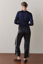 The Silk Lace Stripe Crop Pant