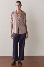 The Silk Lace Stripe Crop Pant