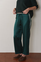 The Silk Stripe Crop Pant