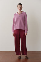The Silk Stripe Crop Pant