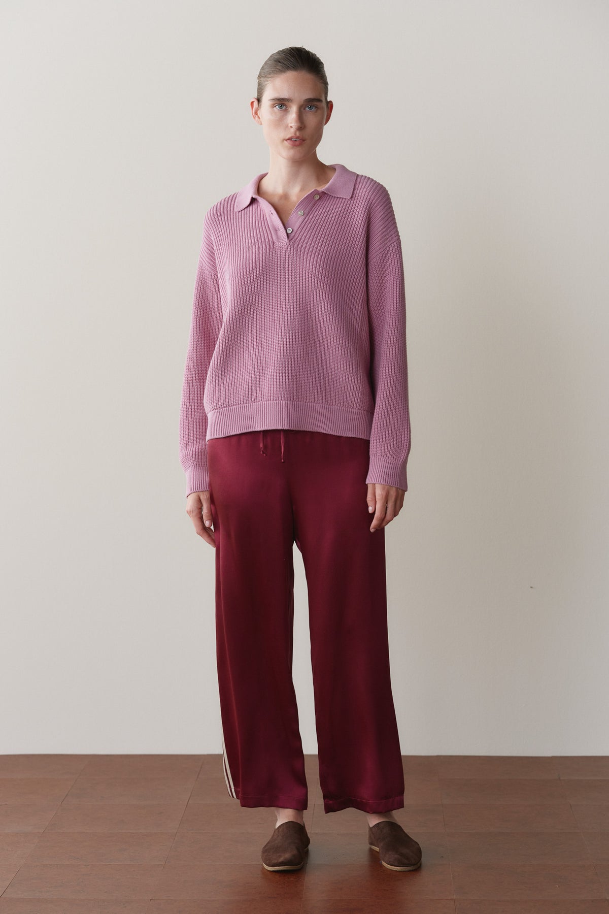 The Silk Stripe Crop Pant