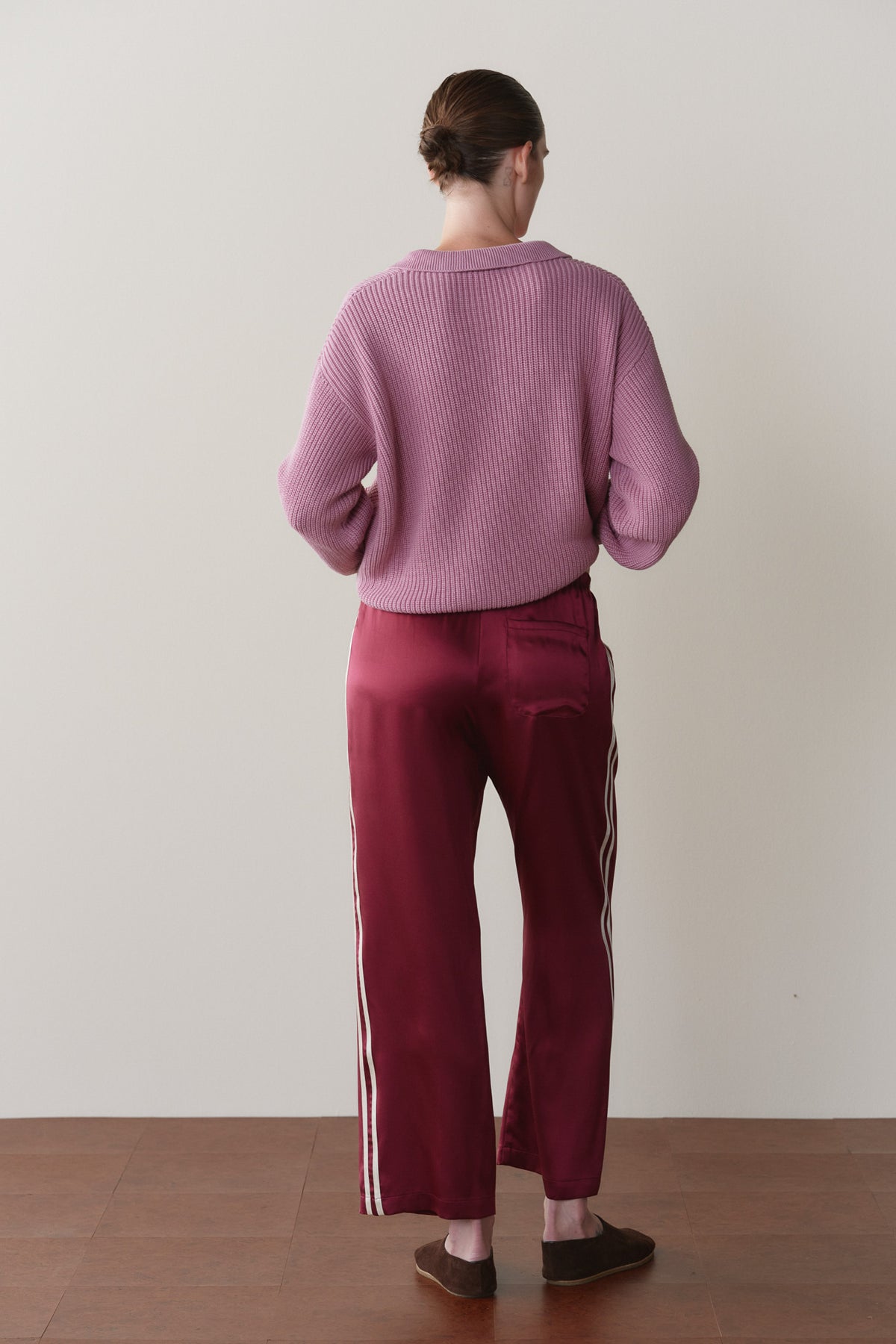 The Silk Stripe Crop Pant