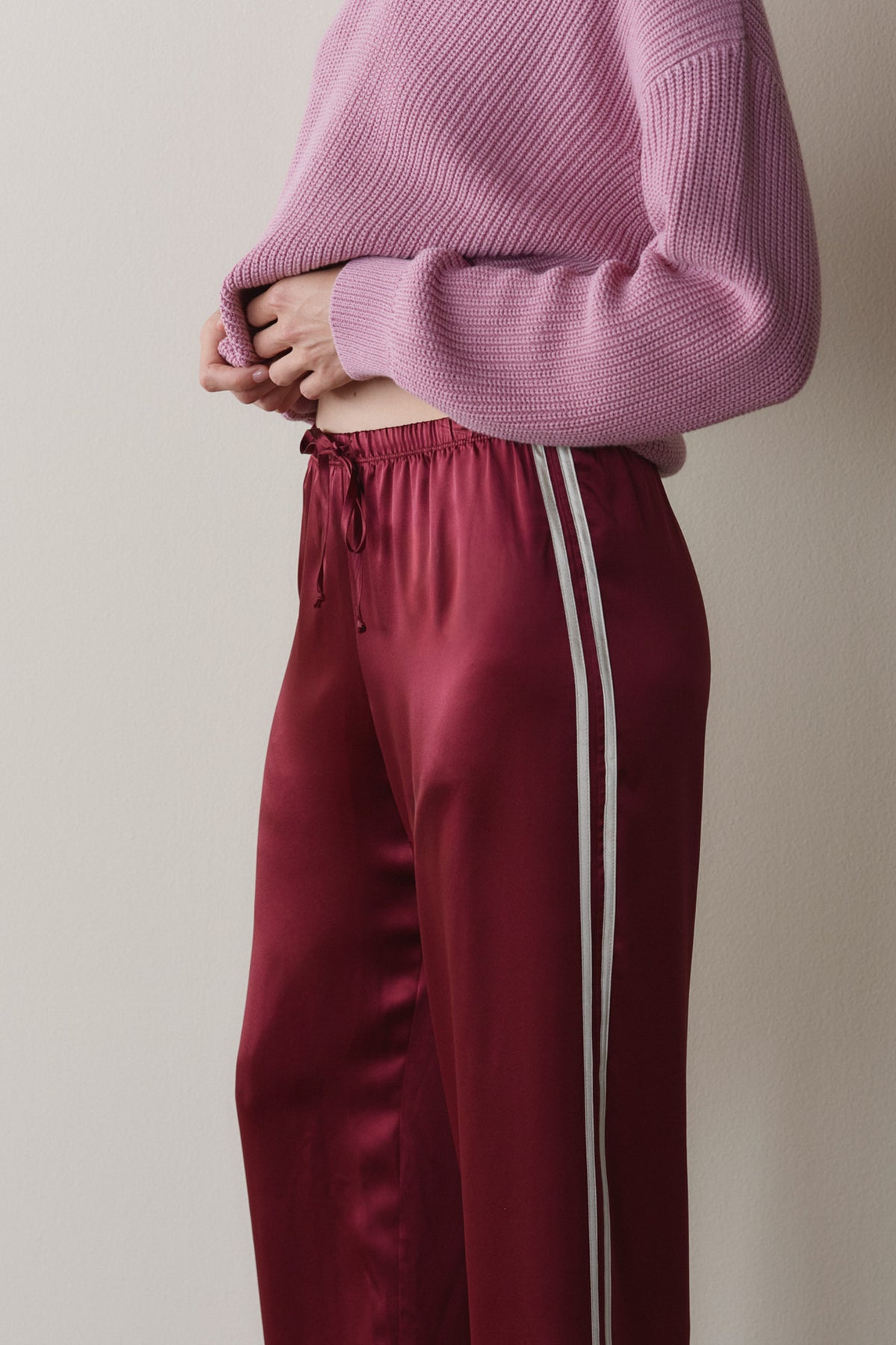 The Silk Stripe Crop Pant