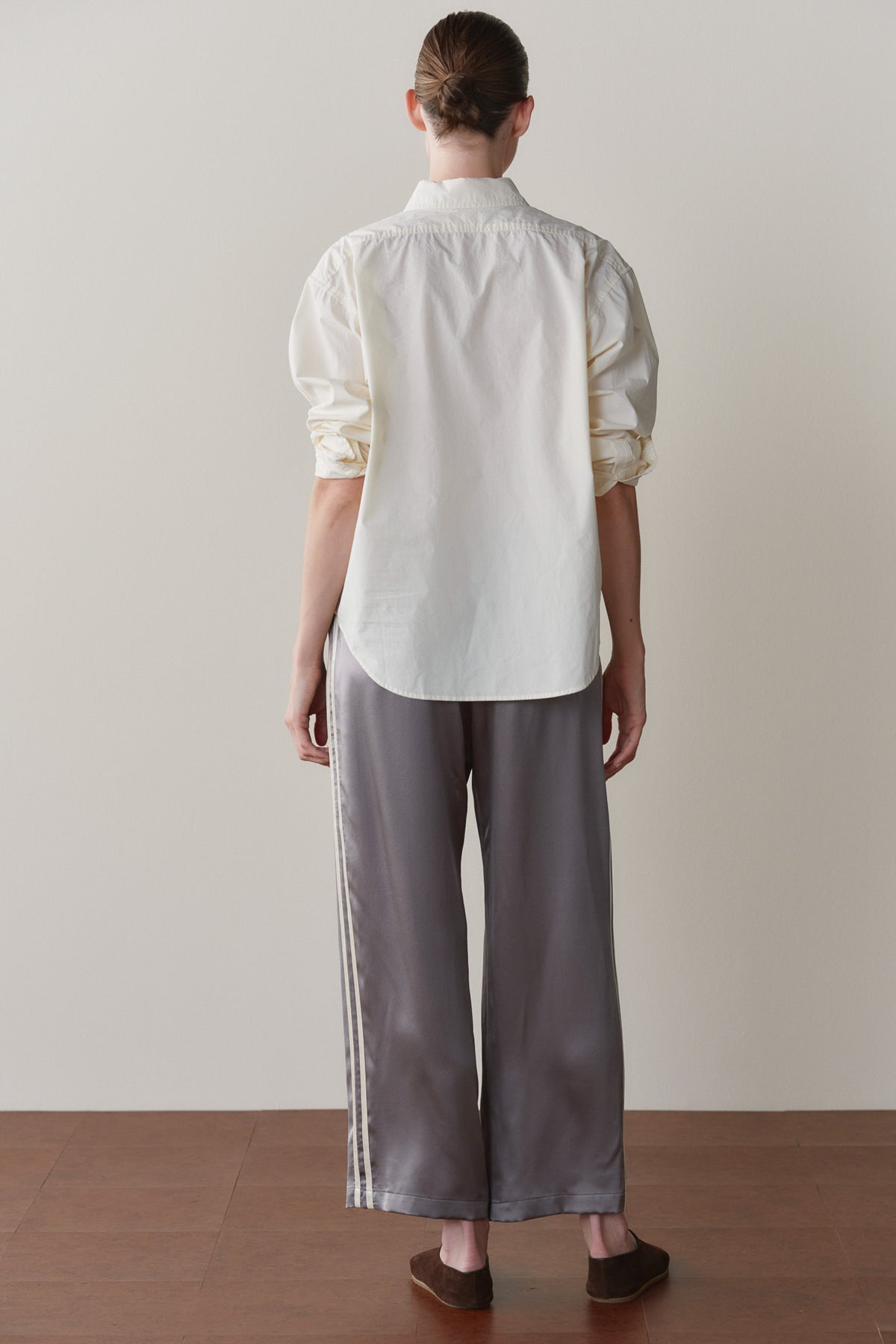The Silk Stripe Crop Pant