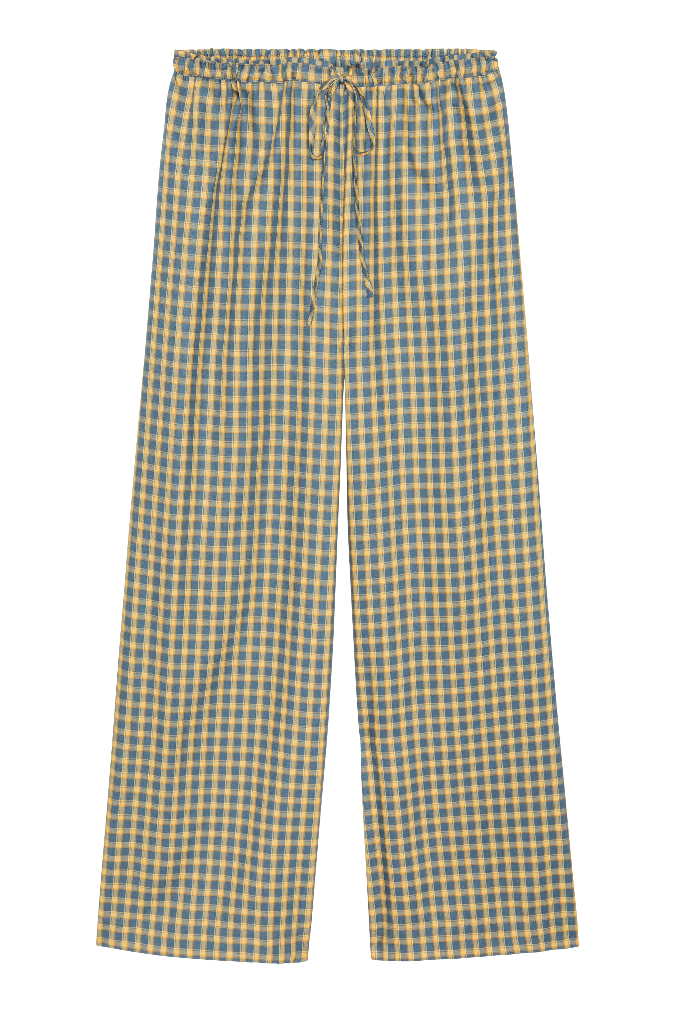 The Tencel Plaid Tie Pant Lake Butter Plaid