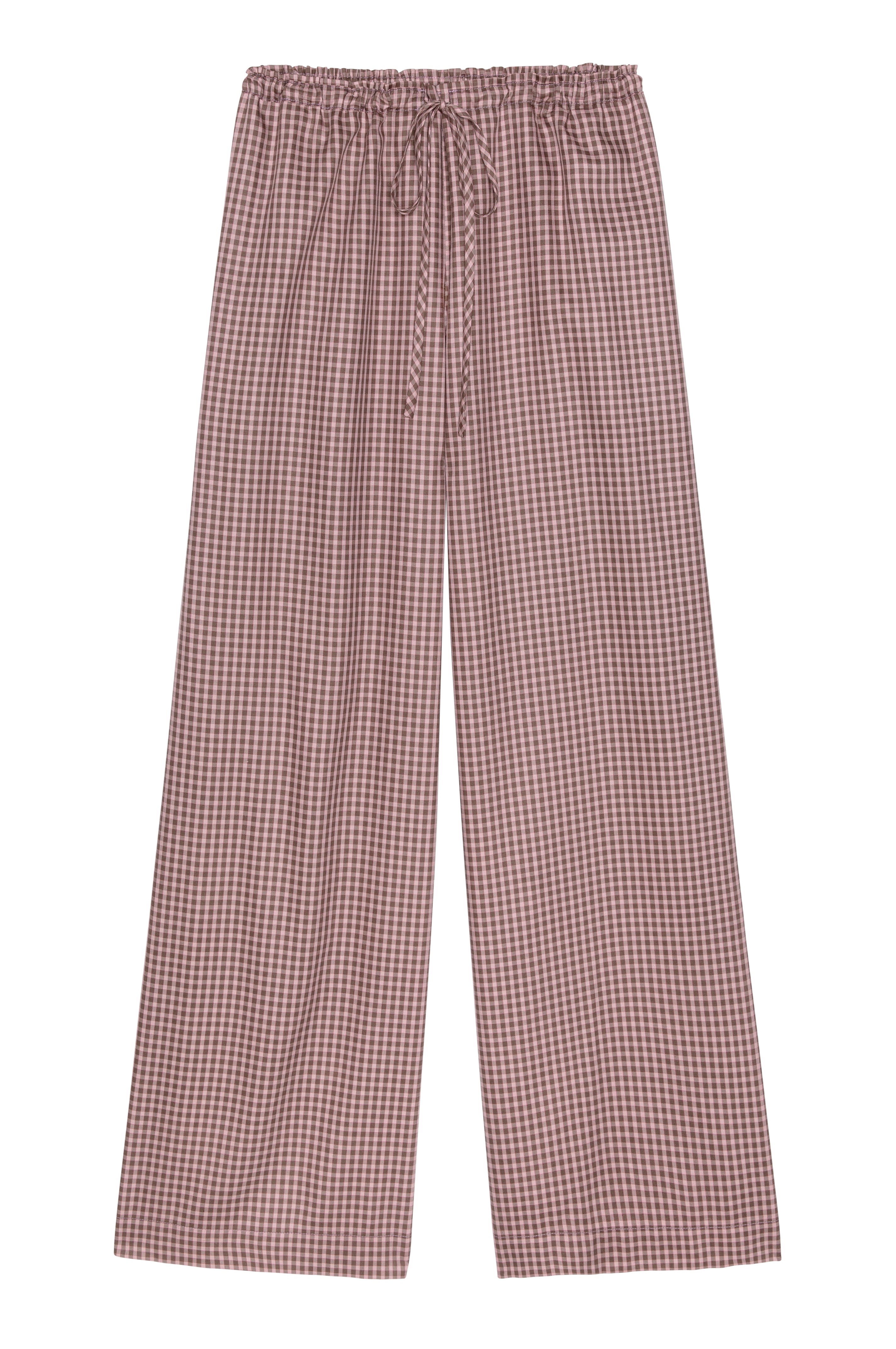 The Tencel Plaid Tie Pant Roz Espresso Plaid