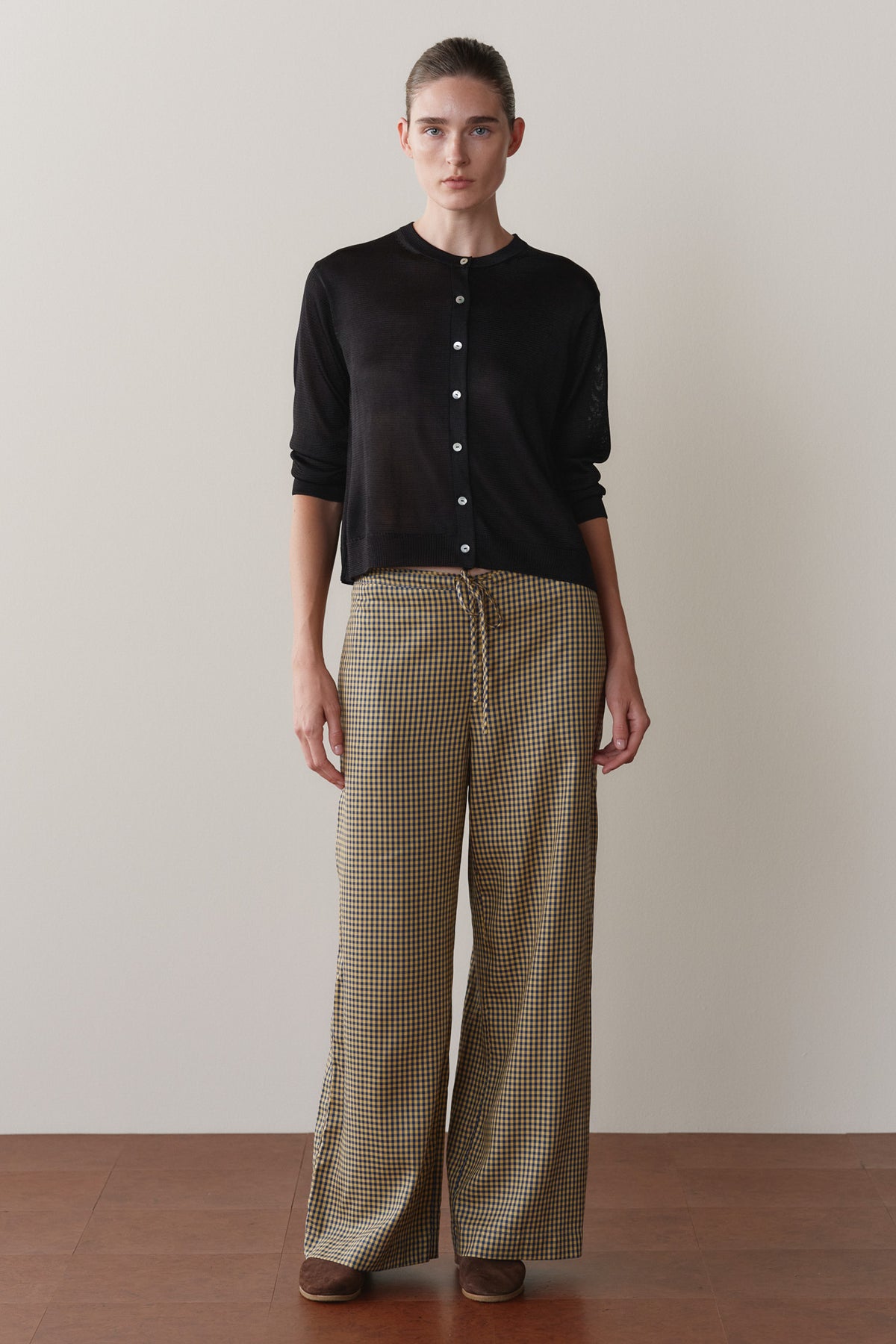 The Tencel Plaid Tie Pant