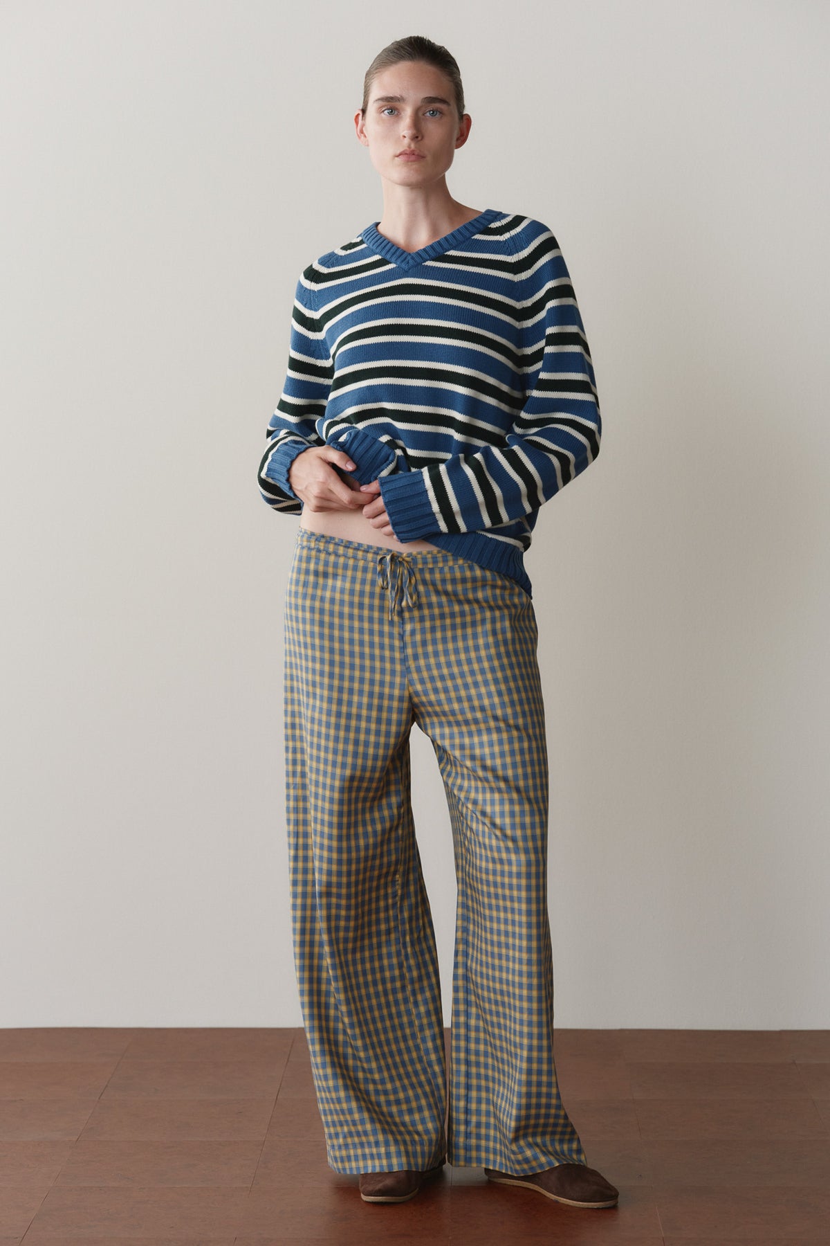 The Tencel Plaid Tie Pant