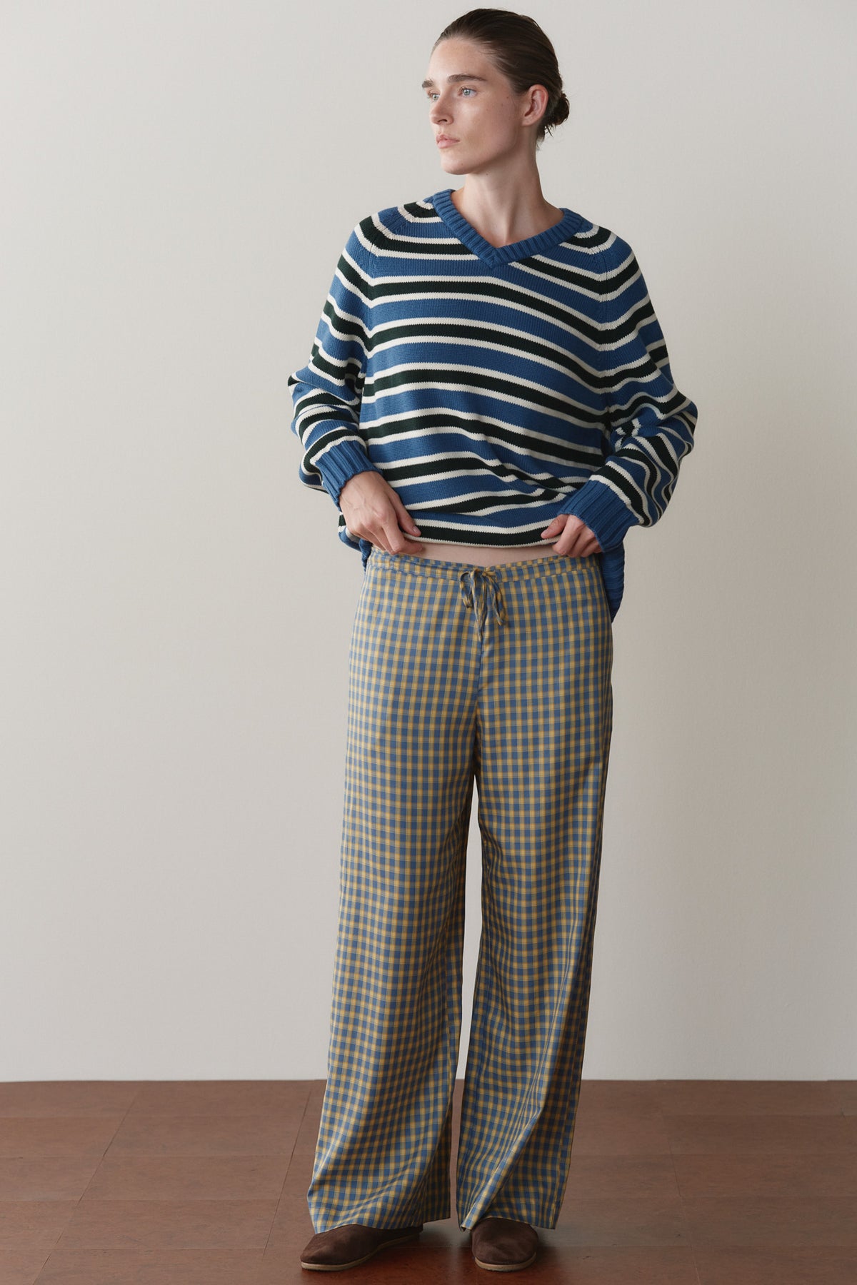 The Tencel Plaid Tie Pant