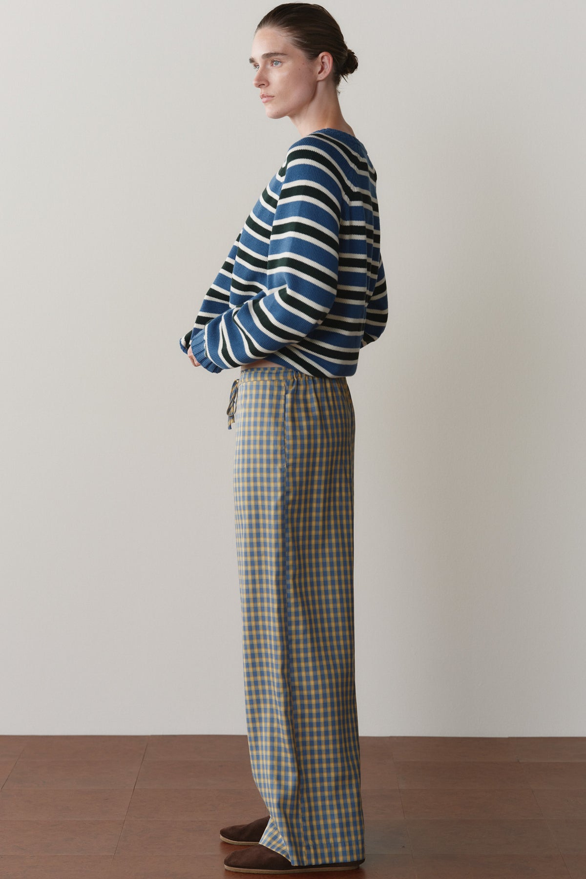 The Tencel Plaid Tie Pant