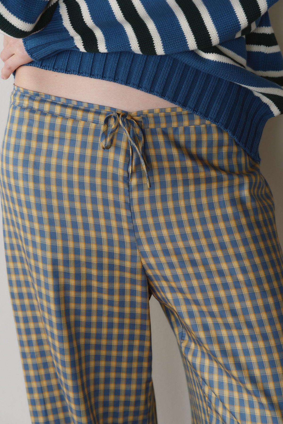 The Tencel Plaid Tie Pant
