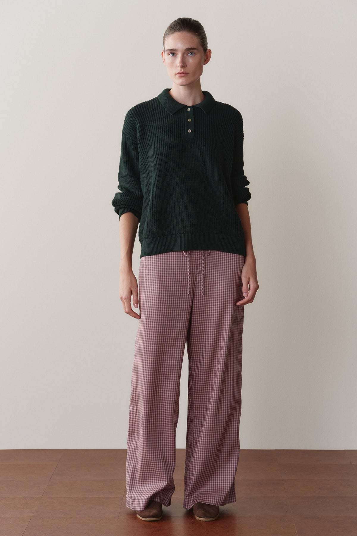 The Tencel Plaid Tie Pant