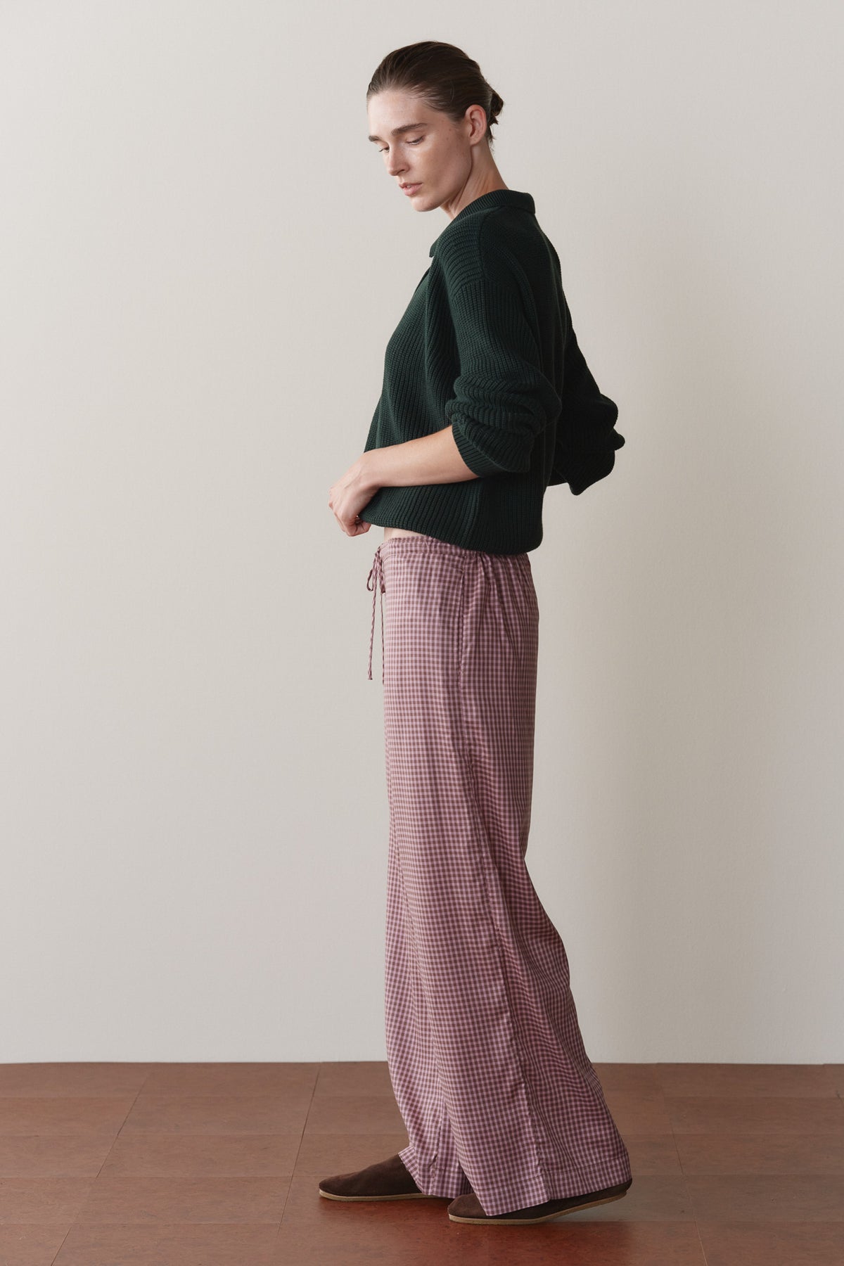 The Tencel Plaid Tie Pant