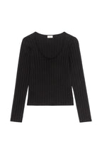 The Varied Rib Long Sleeve Scoop Shirt