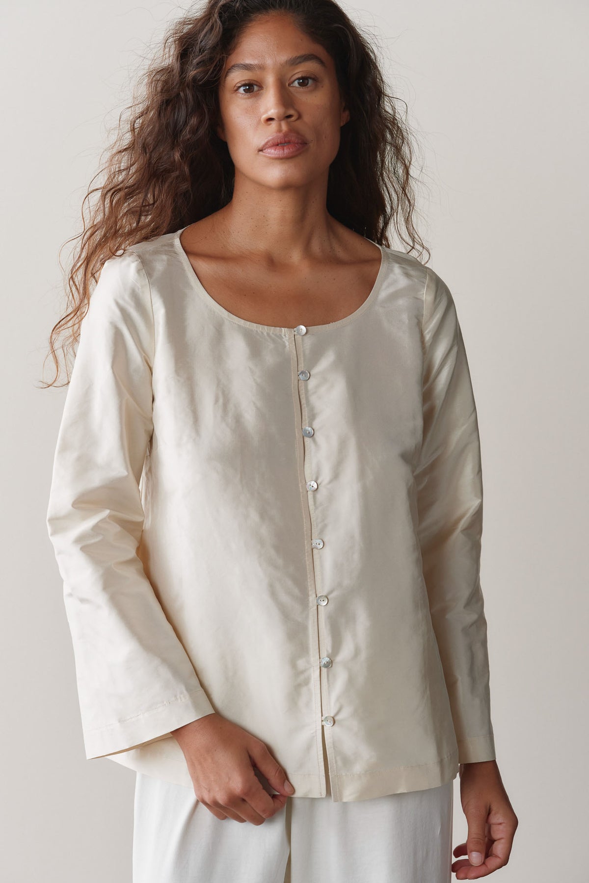 The Silk Taffeta Loop Top