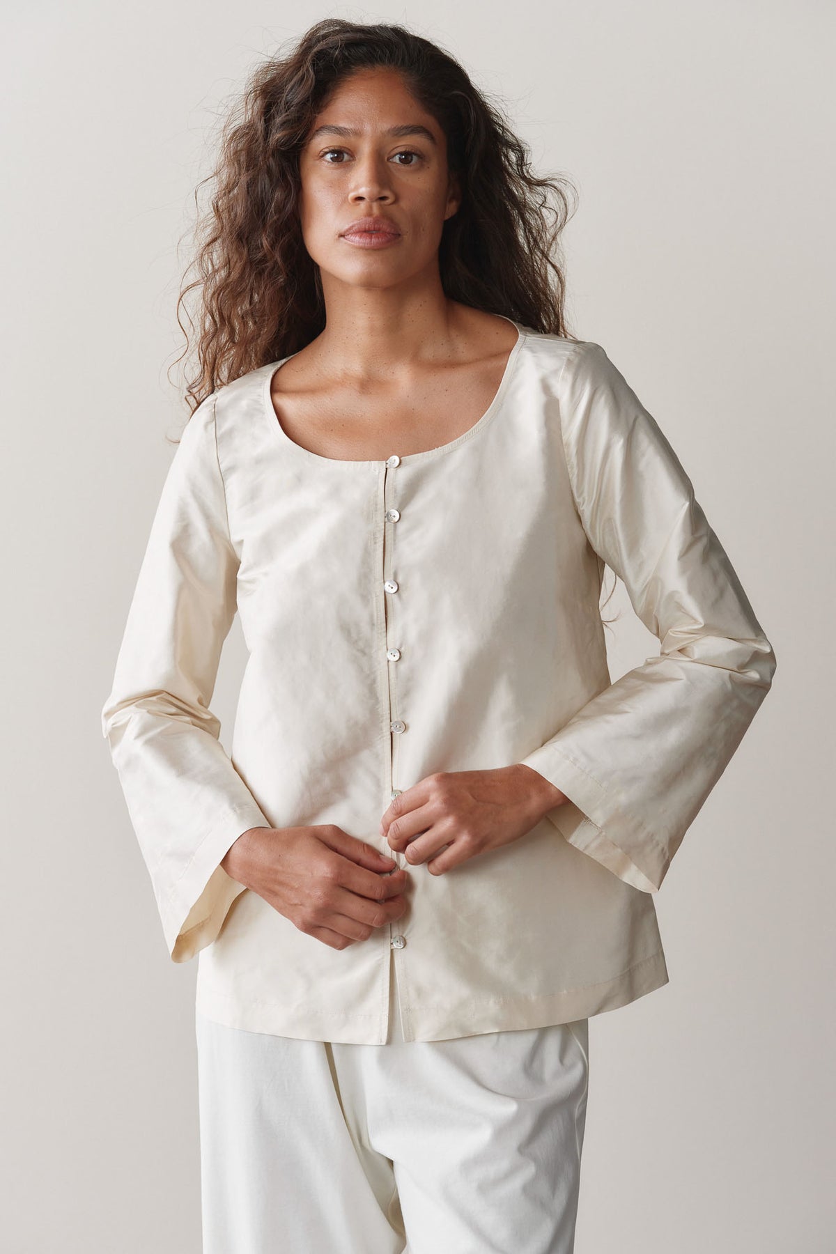 The Silk Taffeta Loop Top