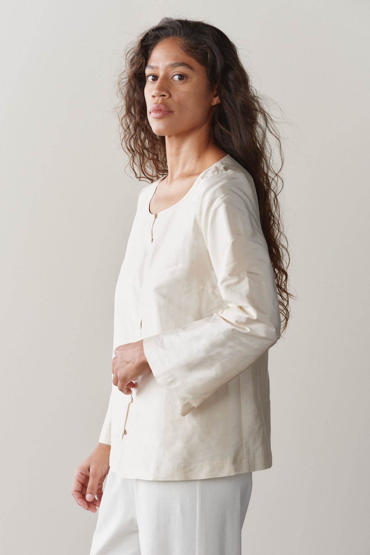 The Silk Taffeta Loop Top