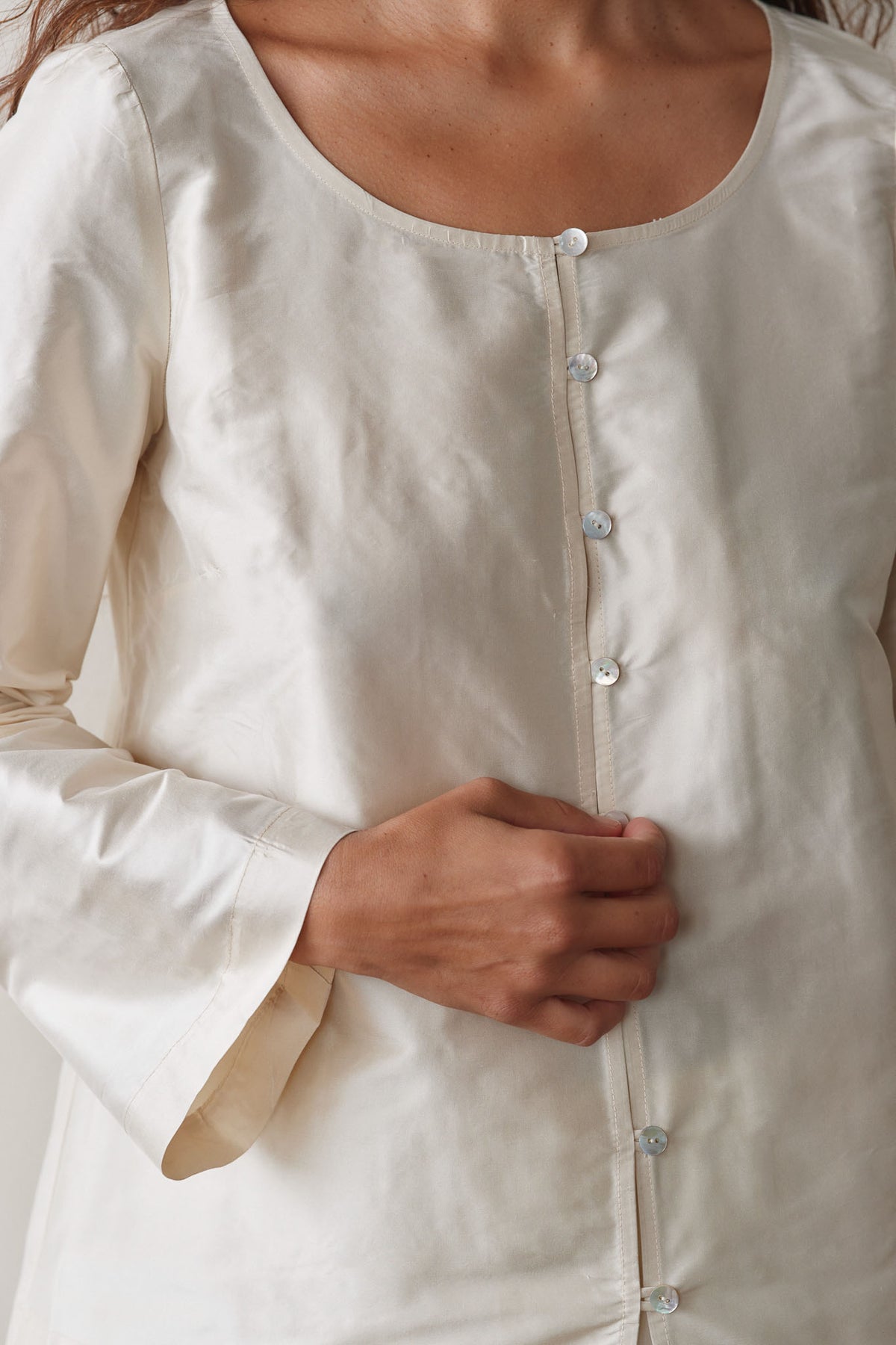 The Silk Taffeta Loop Top