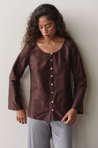 The Silk Taffeta Loop Top