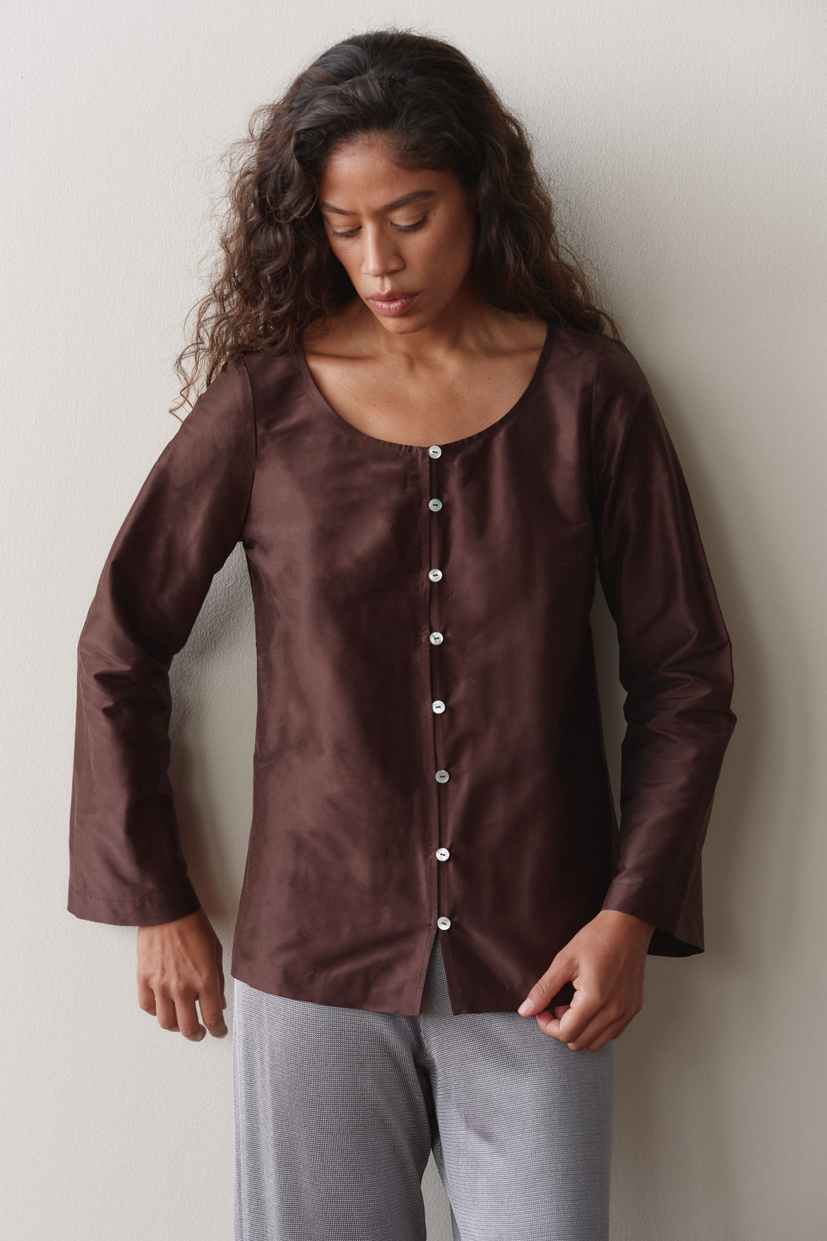 The Silk Taffeta Loop Top